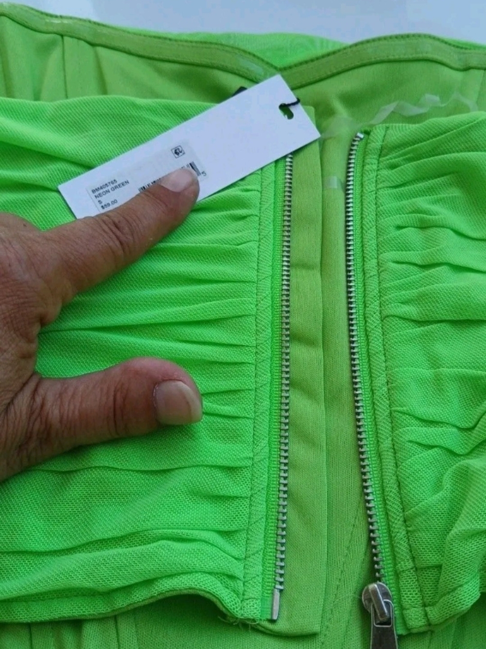 Steve Madden Dahlia Boned Corset Top in Neon Green 💚 Strapless Ruched Camisole - Picture 5 of 6